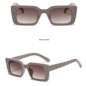 Vintage Square Sunglasses Women Khaki Style